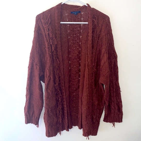 American Eagle Fringe Cardigan - Picture 1 of 6
